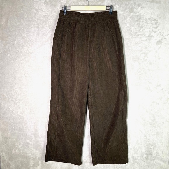 HALARA Other - Halara High Waisted Pocket Straight Leg Brown M Baggy Mop Corduroy Casual Pants